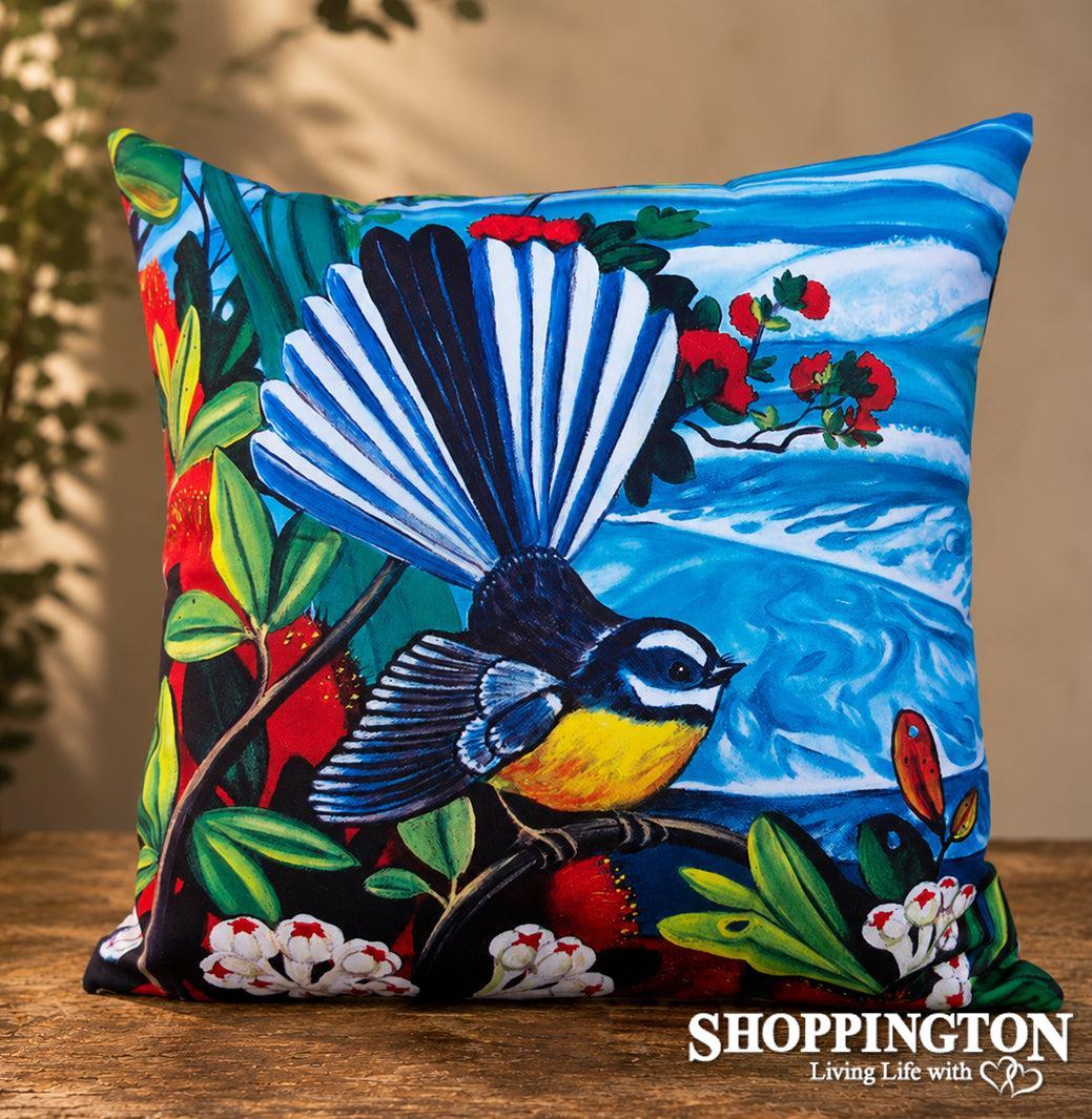 Cushion - NZ Print - Ocean Fantail - Irina Velman