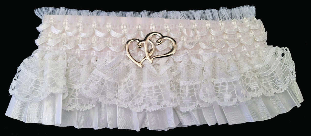 Wedding - Satin Garter Double Heart