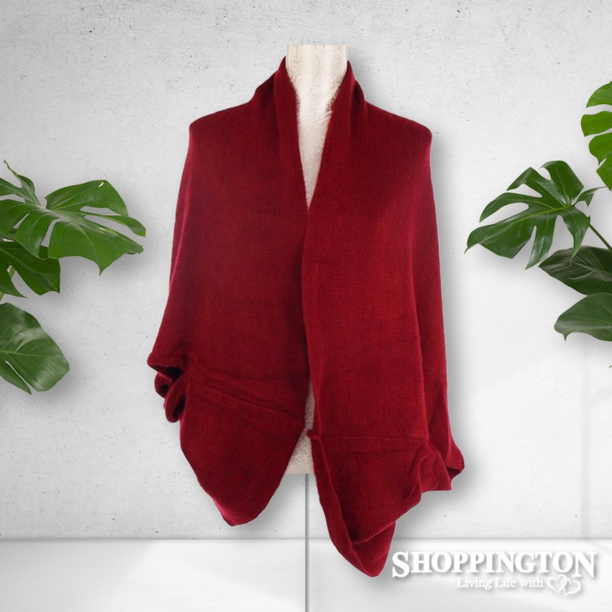 Dual Use Shrug and Scarf - Wine