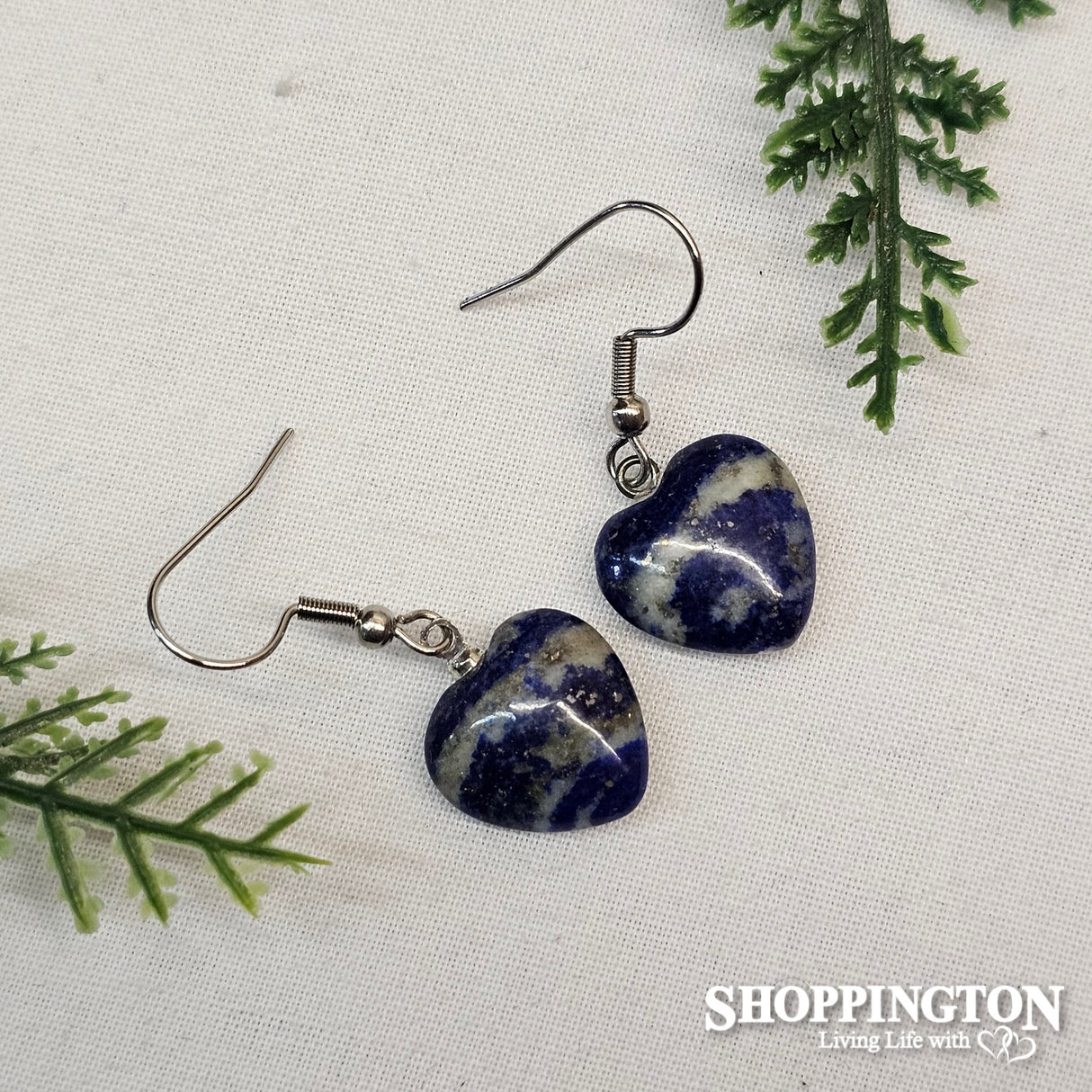 Earrings - Heart Shaped Lapis Lazuli