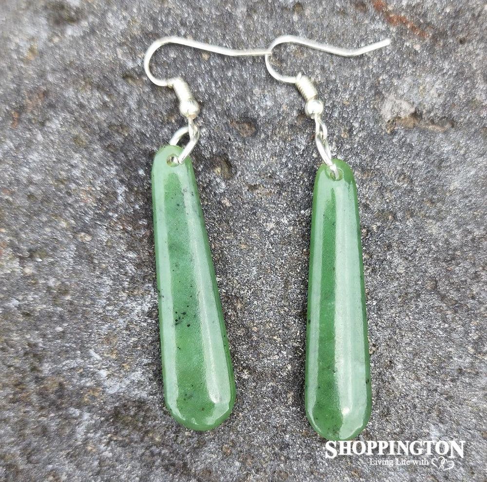 Earrings - Pounamu Drop 50mm