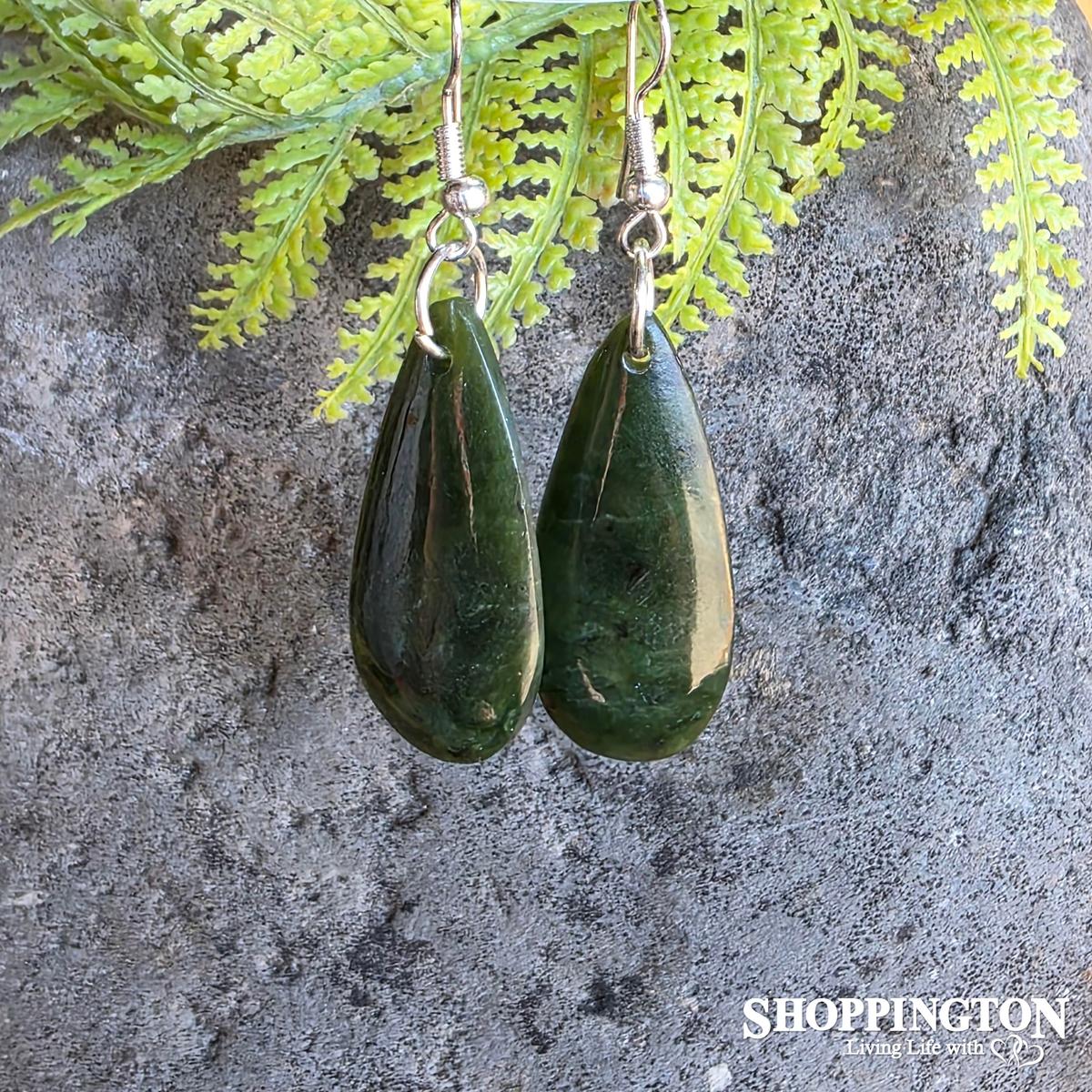 Earrings - Pounamu Roimata 30mm
