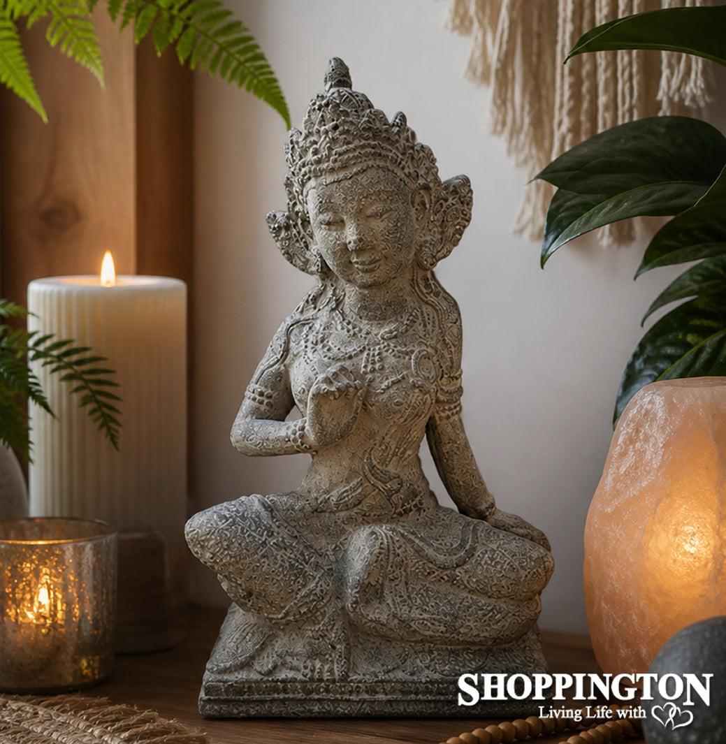 Garden Ornament - Concrete Buddha Lady 36cm