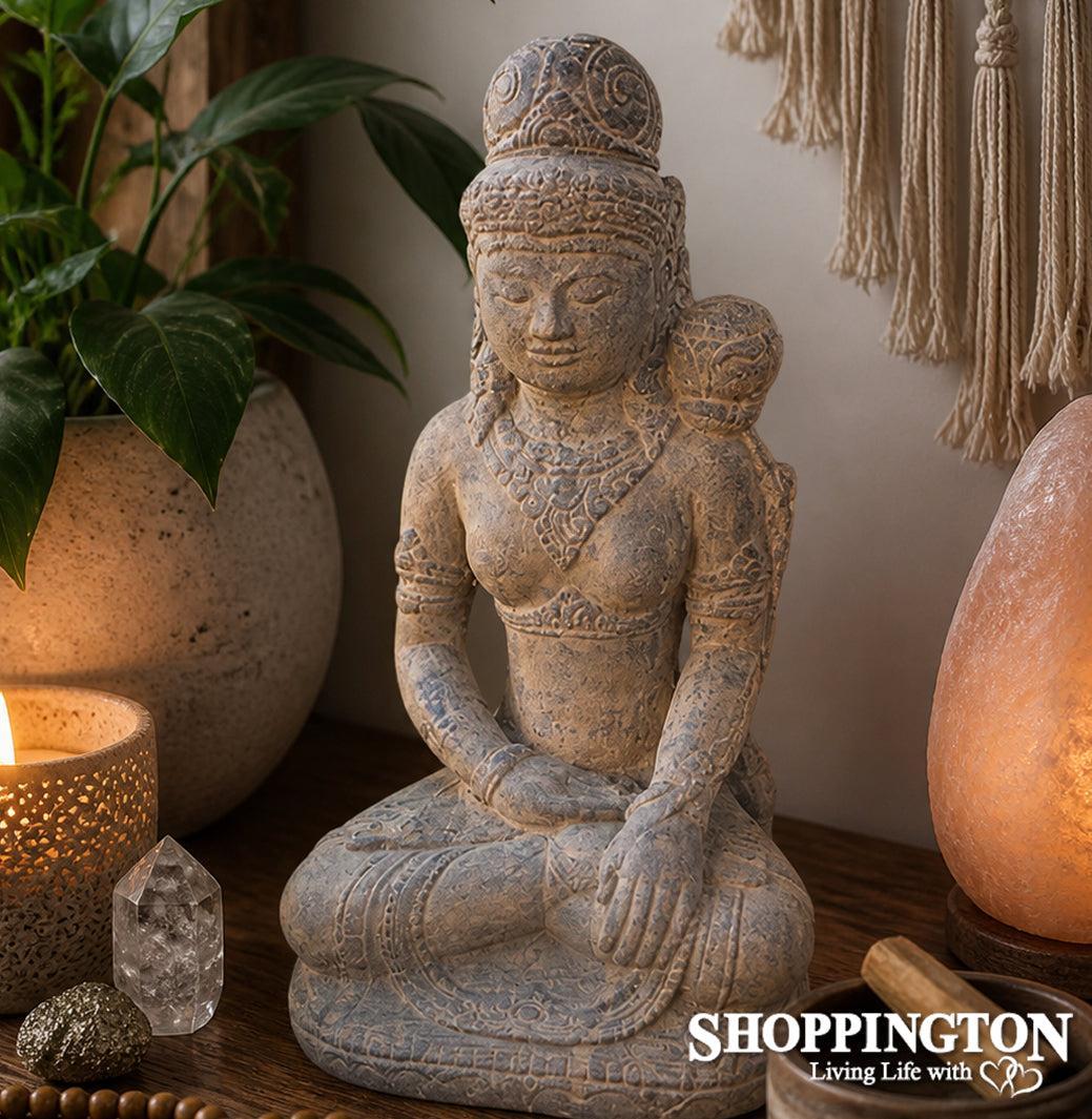 Garden Ornament - Concrete Goddess Flower Buddha 50cm
