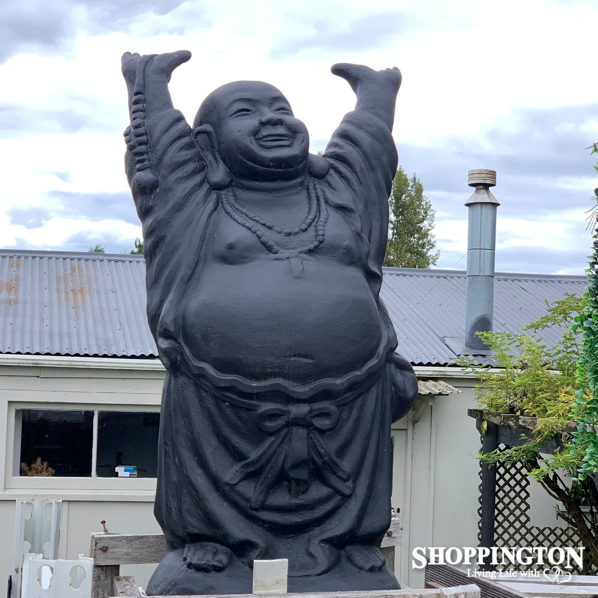 Garden Sculpture - Concrete Lucky Buddha 100cm