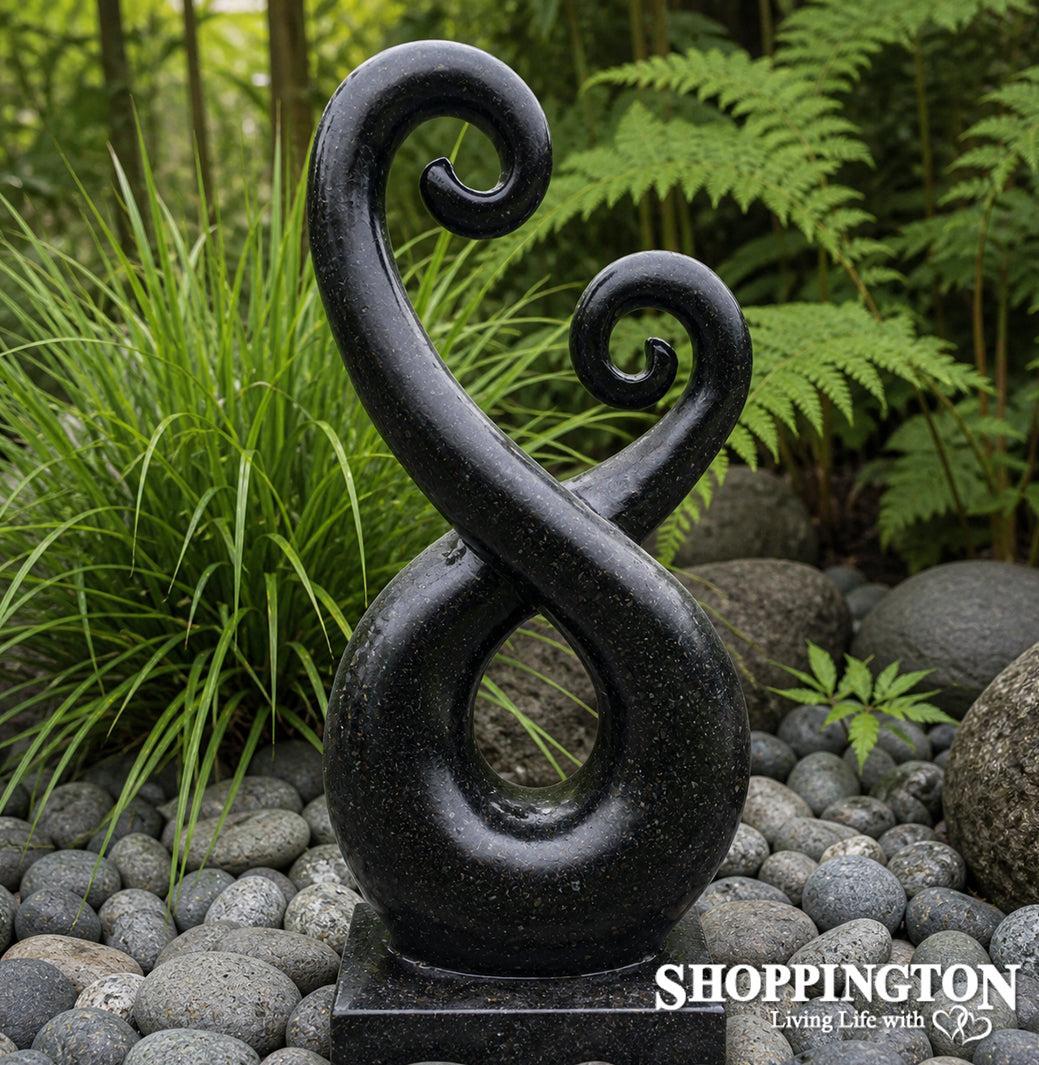 Garden Sculpture - Terrazzo - Eternal Koru/Black