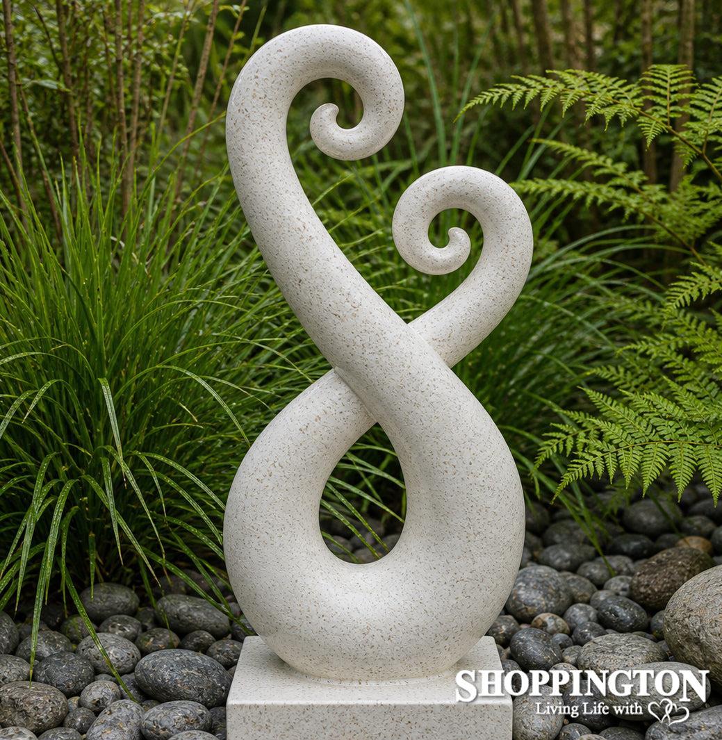 Garden Sculpture - Terrazzo - Eternal Koru/White