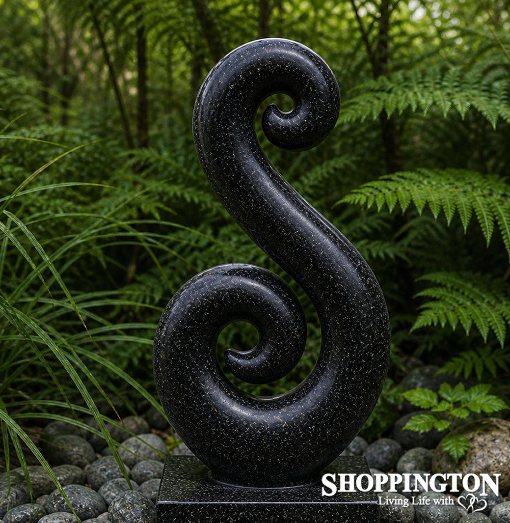 Garden Sculpture - Terrazzo - Fish Hook Black