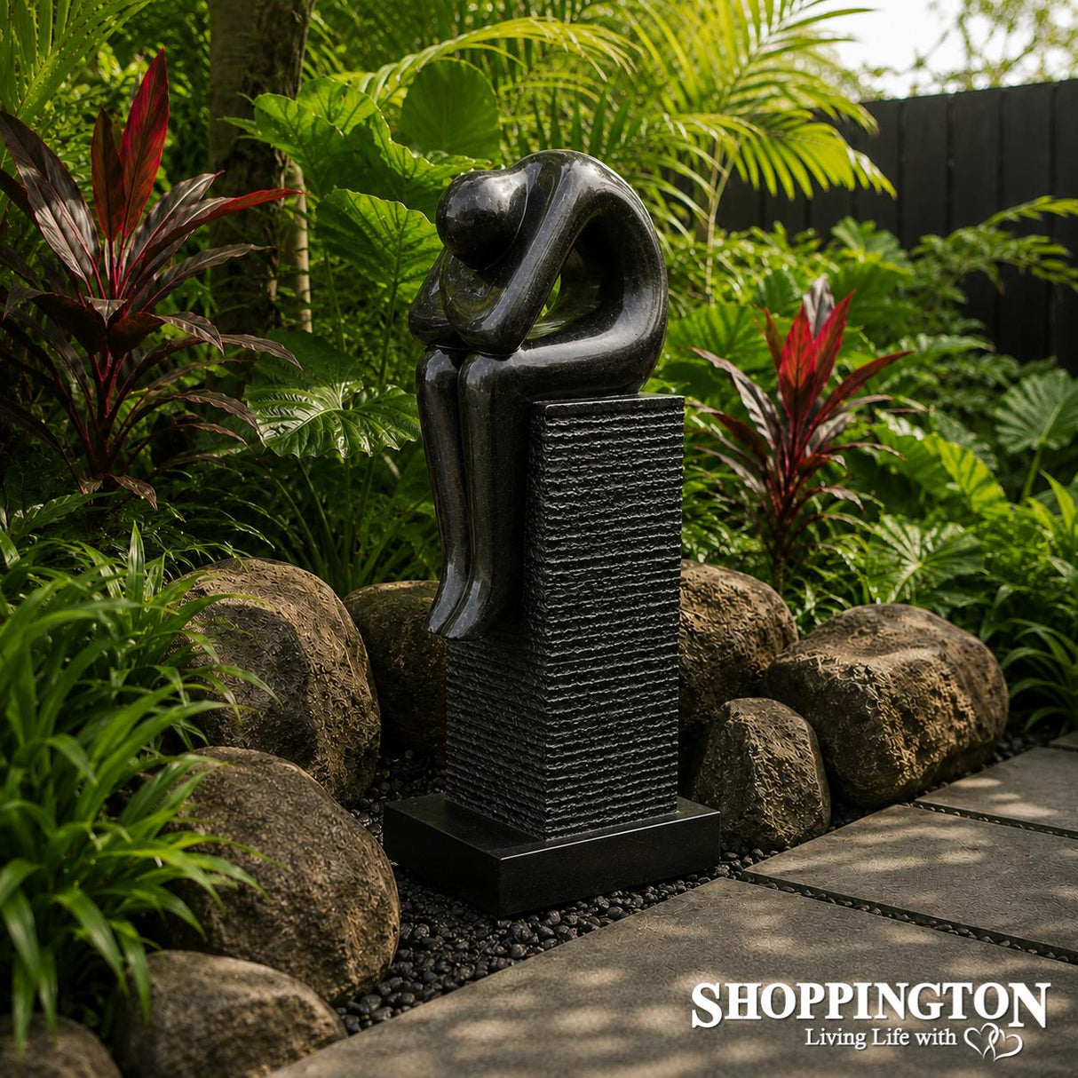 Garden Sculpture - Terrazzo - Sitting Man 100cm