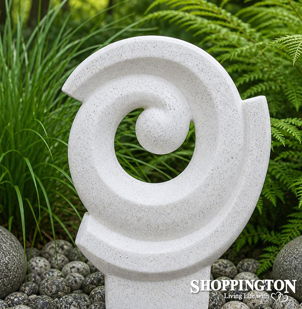 Garden Sculpture - Terrazzo Swirl White