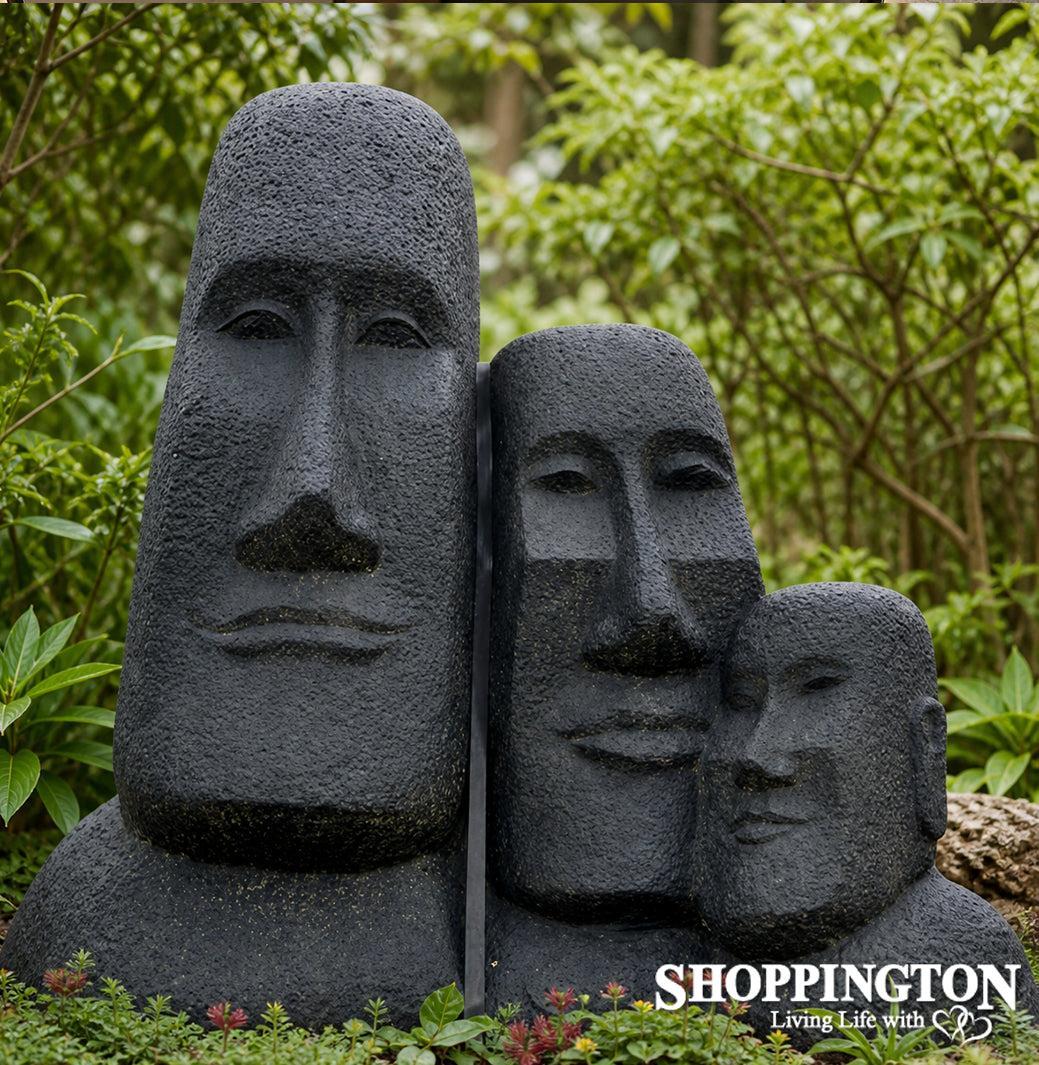 Garden Statue - Triple Abstract Faces 100cm