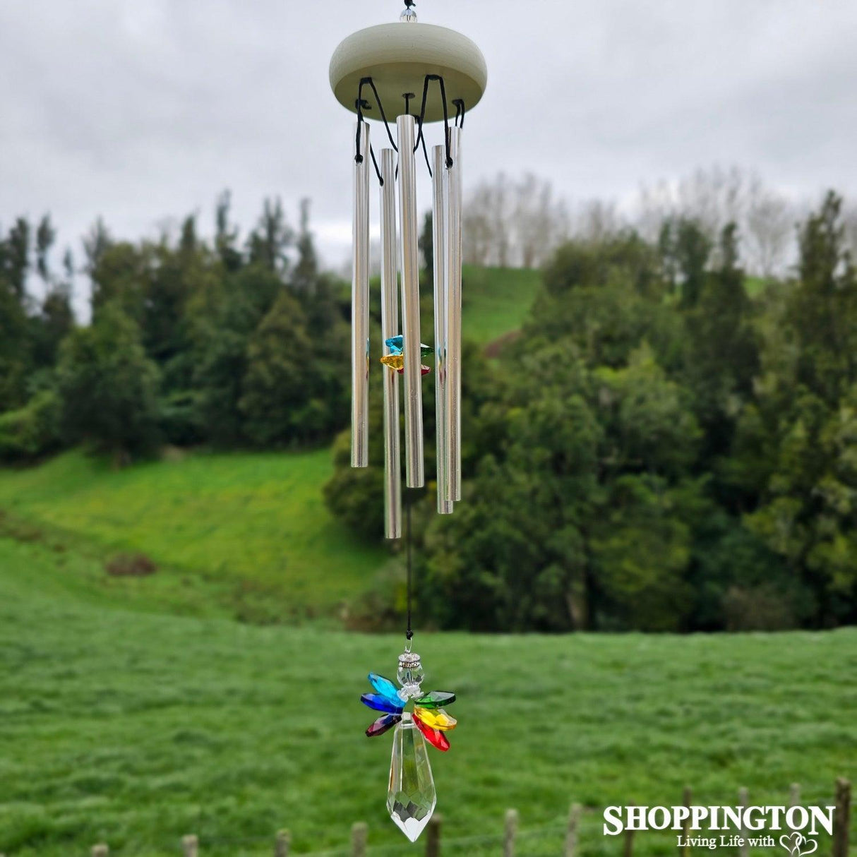 Gem Tunes Wind Chime with Multi-Colour crystal Angel