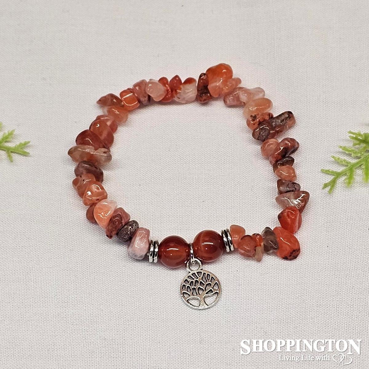Gemstone Chip Bracelet - Carnelian