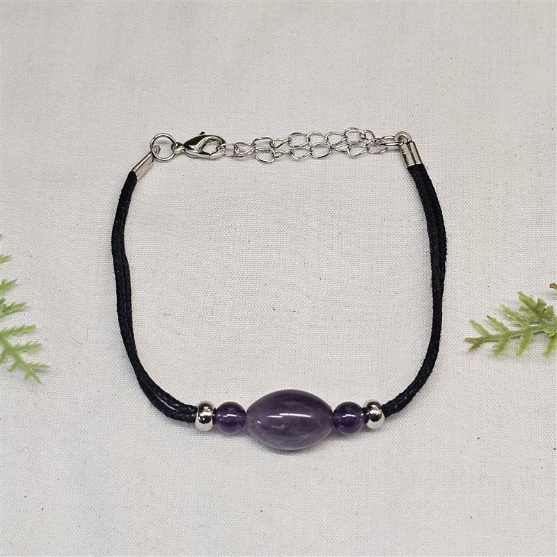 Gemstone Cord Bracelet - Amethyst