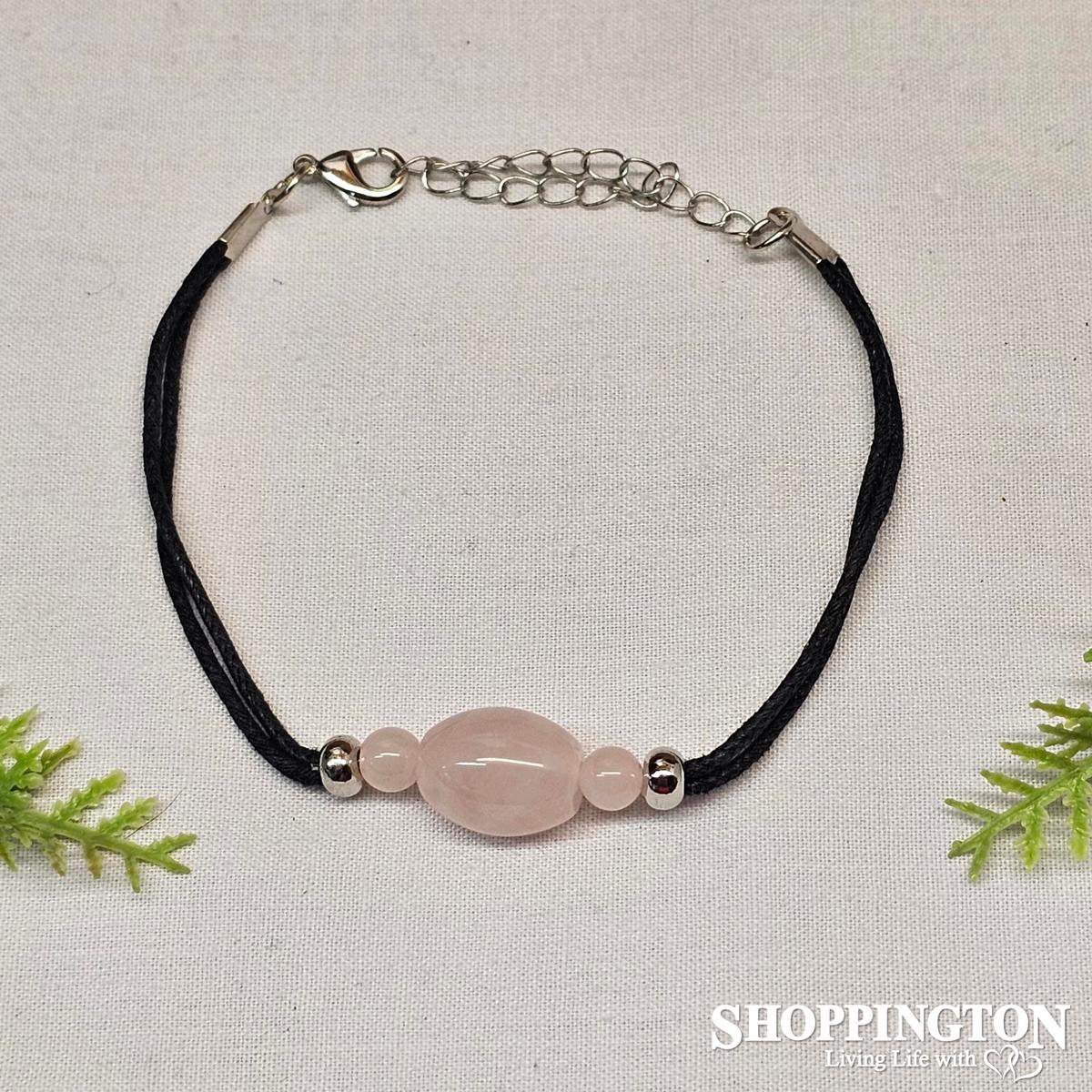 Gemstone Cord Bracelet - Rose Quartz