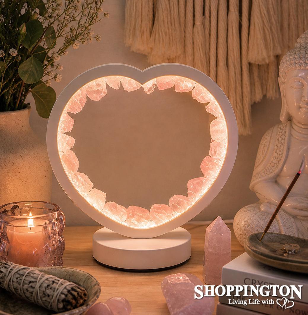 Gemstone LED Lamp - Heart Rose Quartz
