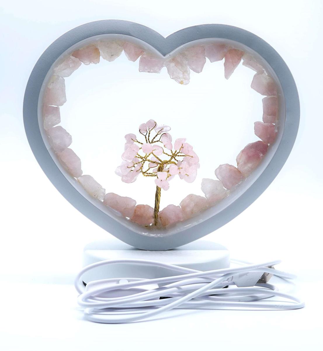 Gemstone Tree LED Lamp - Rose Quartz