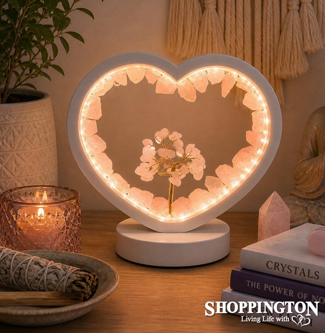 Gemstone Tree LED Lamp - Rose Quartz