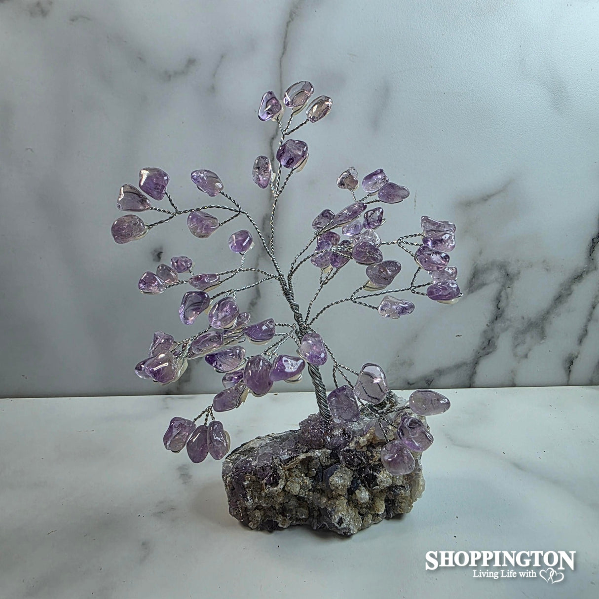 Gemstone Wire Tree Amethyst - Quartz Base