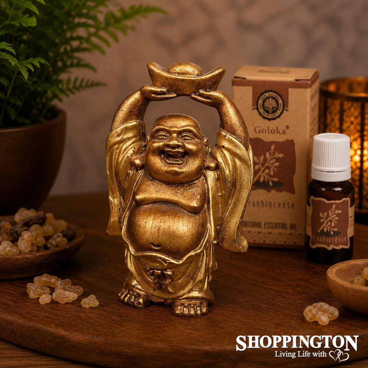 Golden Happy Buddha 10cm