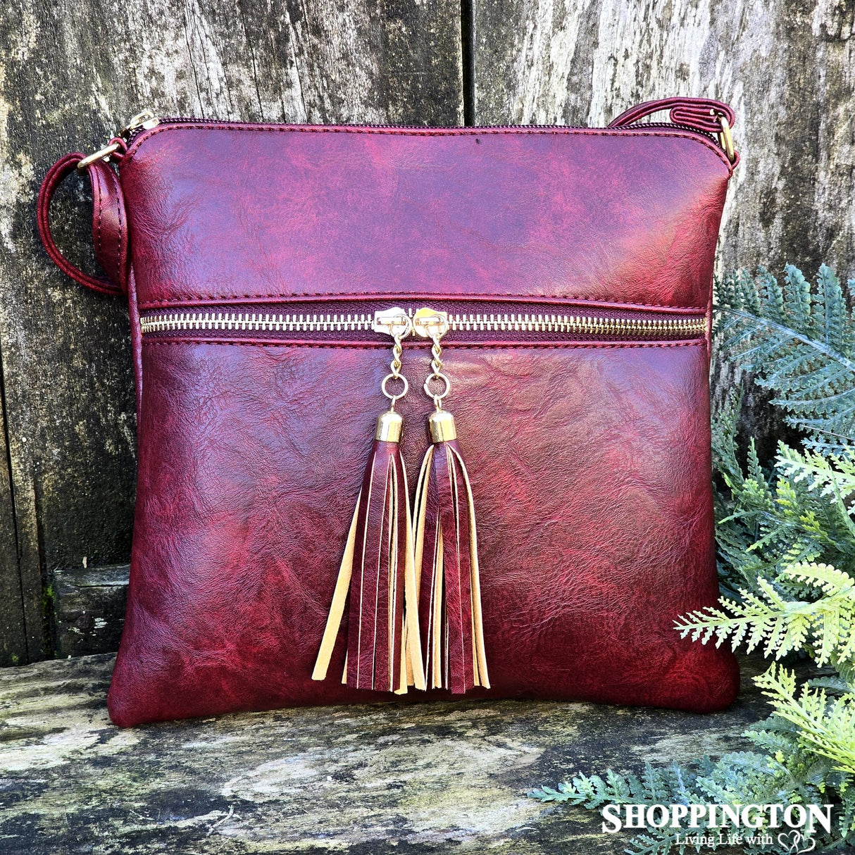 Handbag - Lara Twin Tassle - Cherry