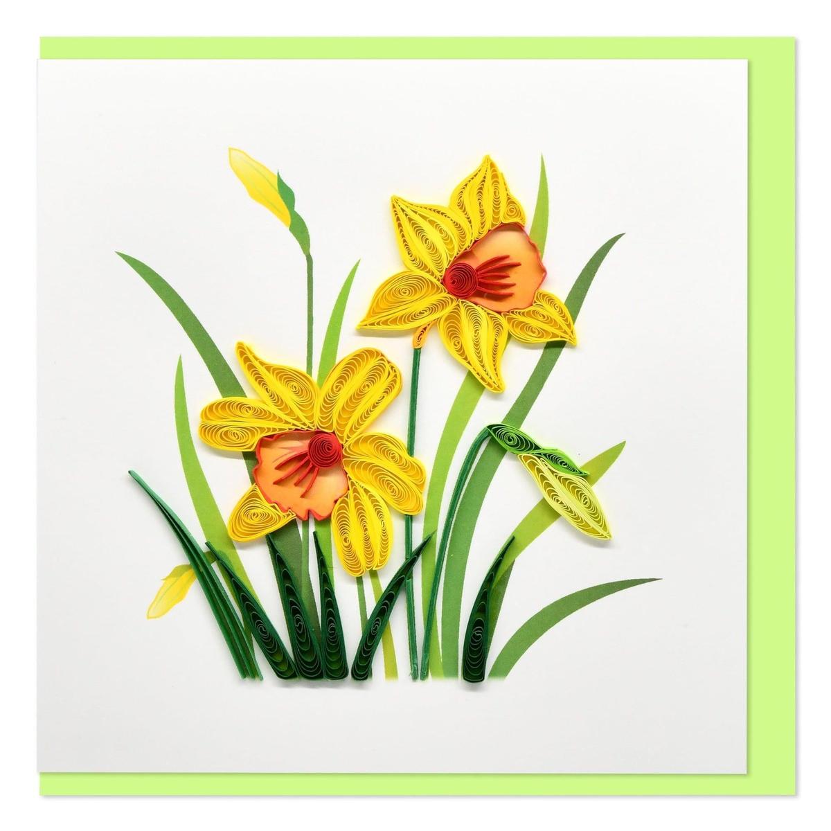Handmade Gift Card - Quilled Daffadils