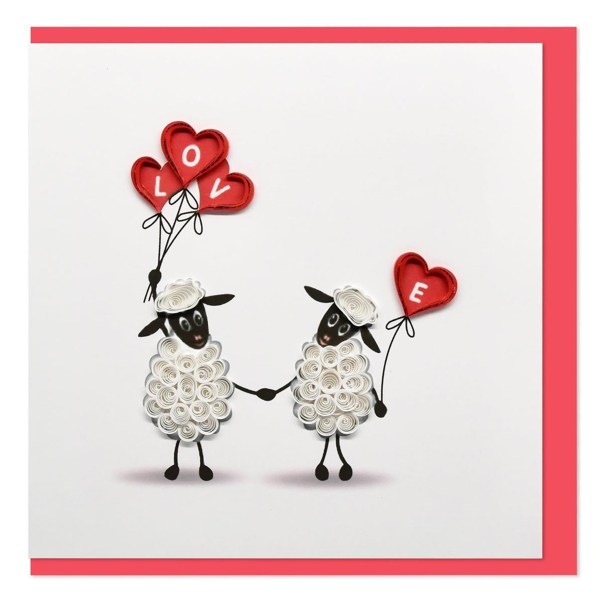 Handmade Gift Card - Quilled Sheep