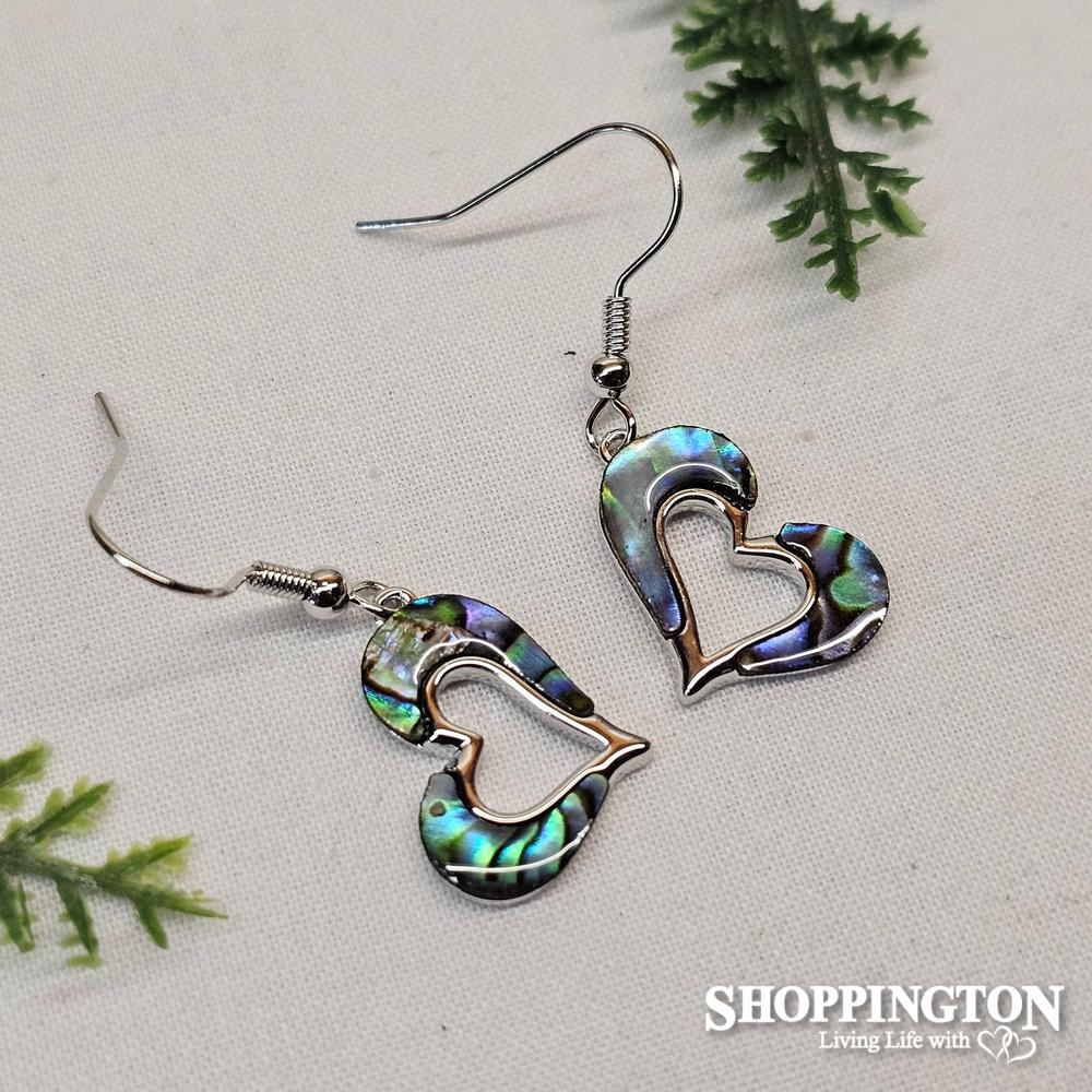 Heart Paua Earrings