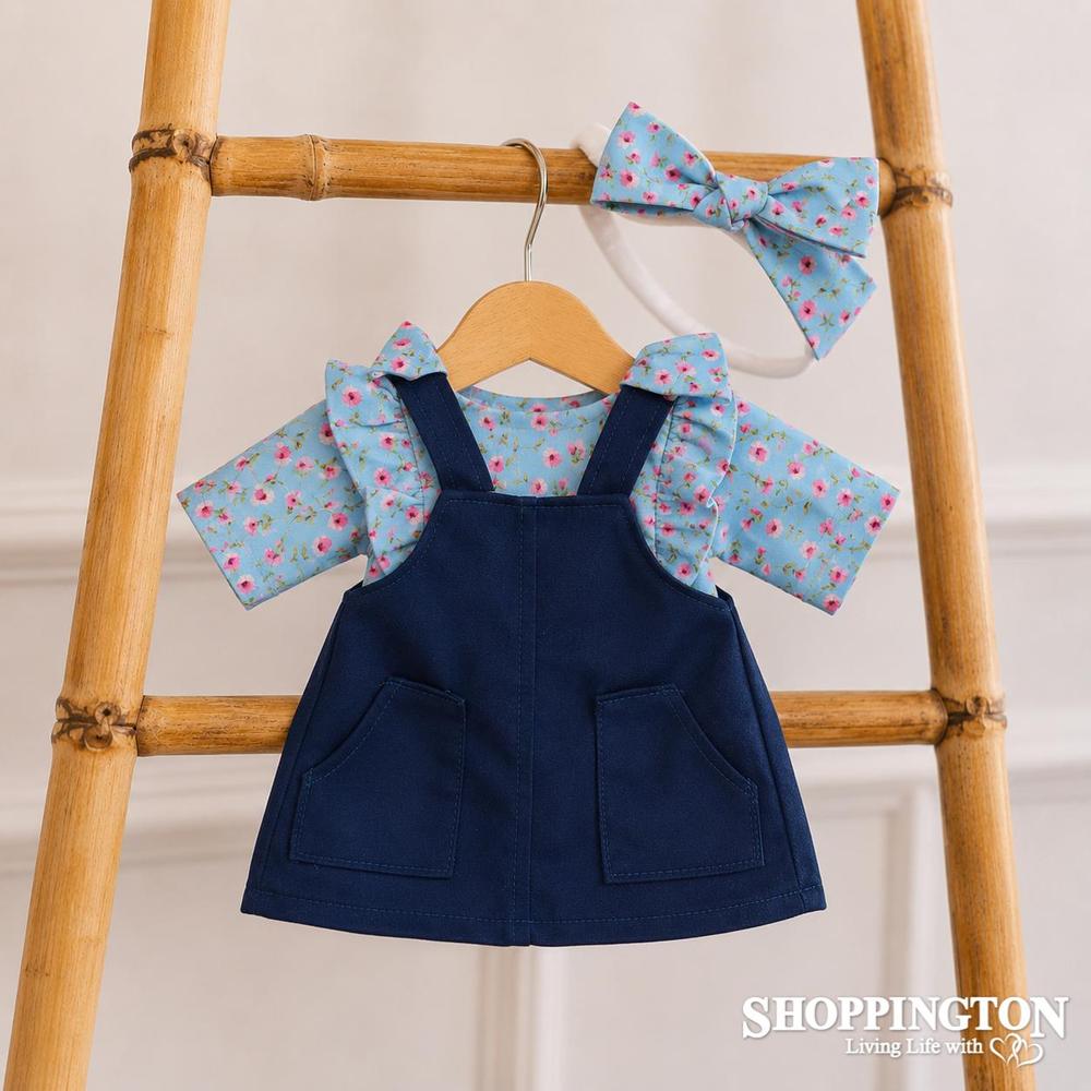 Hopscotch Dolls Clothes - Navy Pinafore