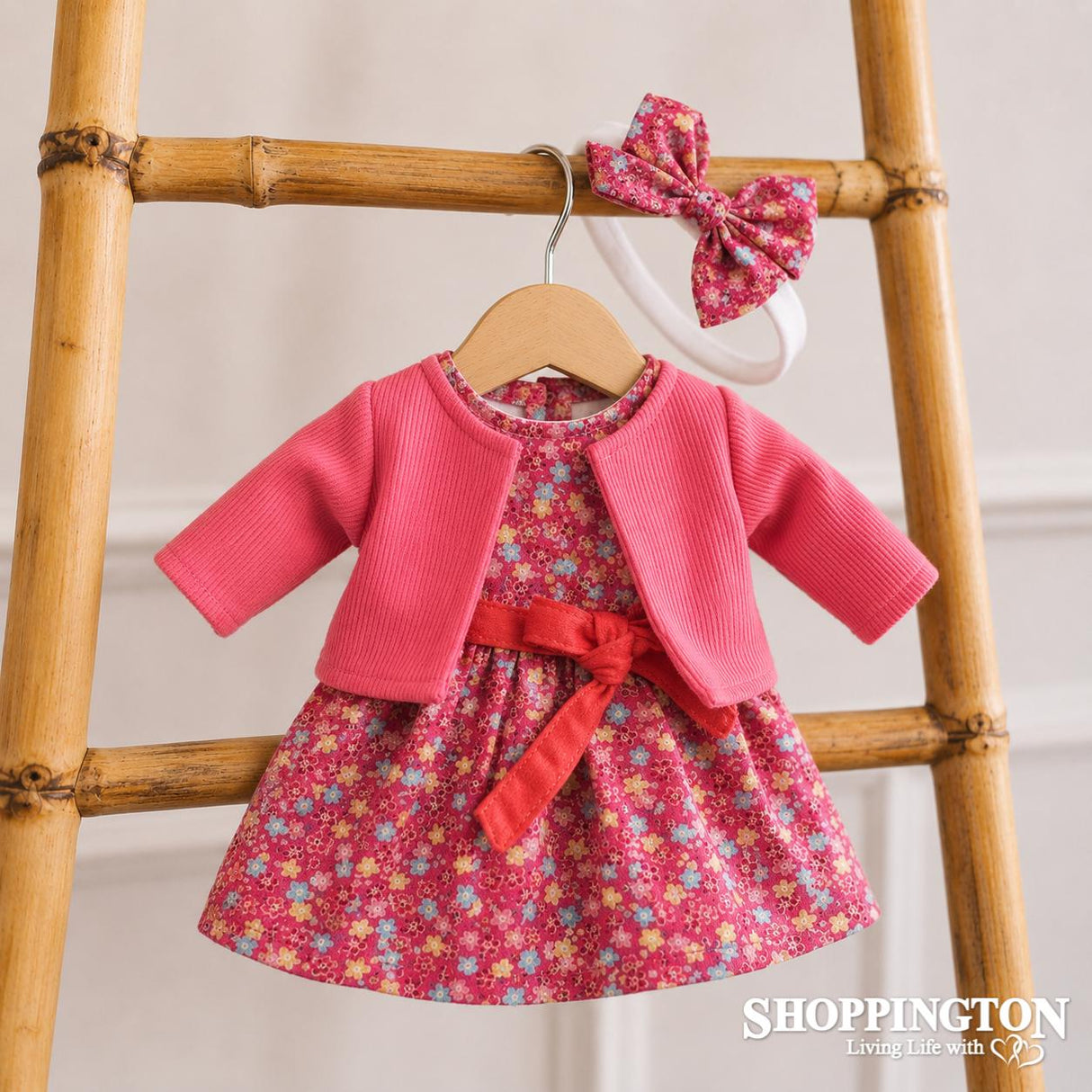 Hopscotch Dolls Clothes - Pink Floral Dress
