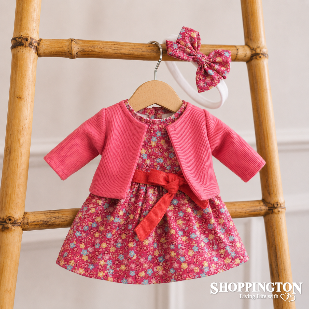 Hopscotch Dolls Clothes - Pink Floral Dress