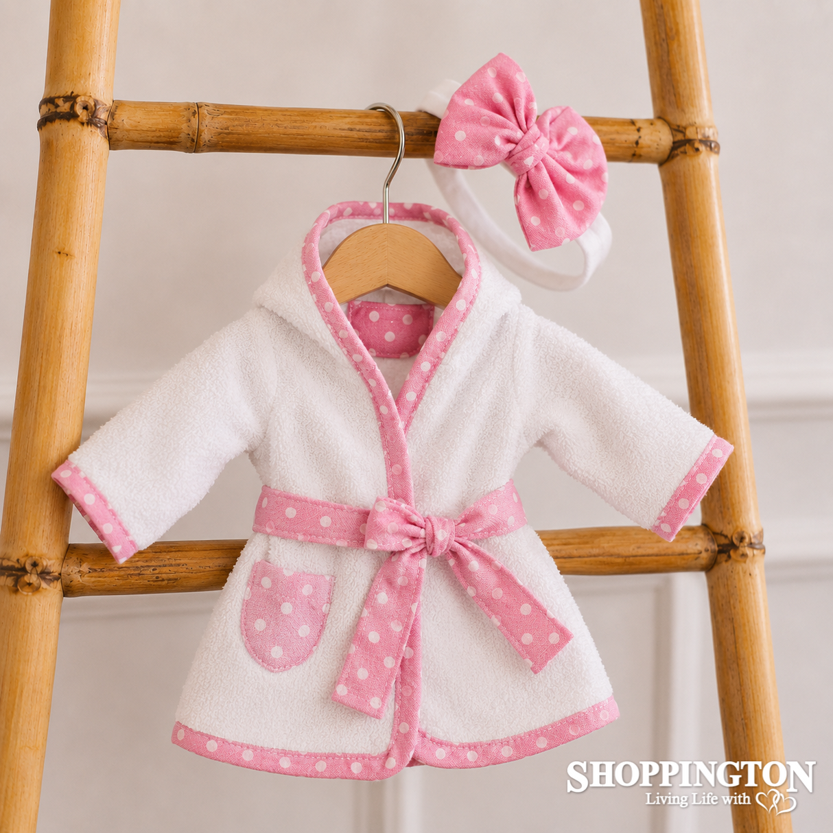 Hopscotch Dolls Clothes - Pink Trim Dressing Gown