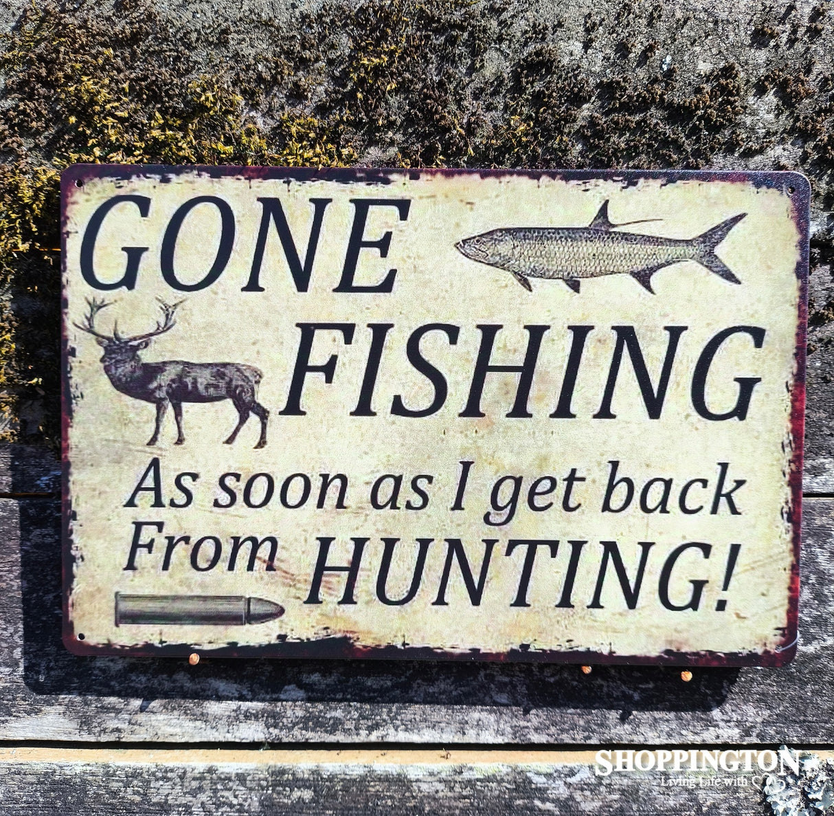 Tin Sign - Gone Fishing