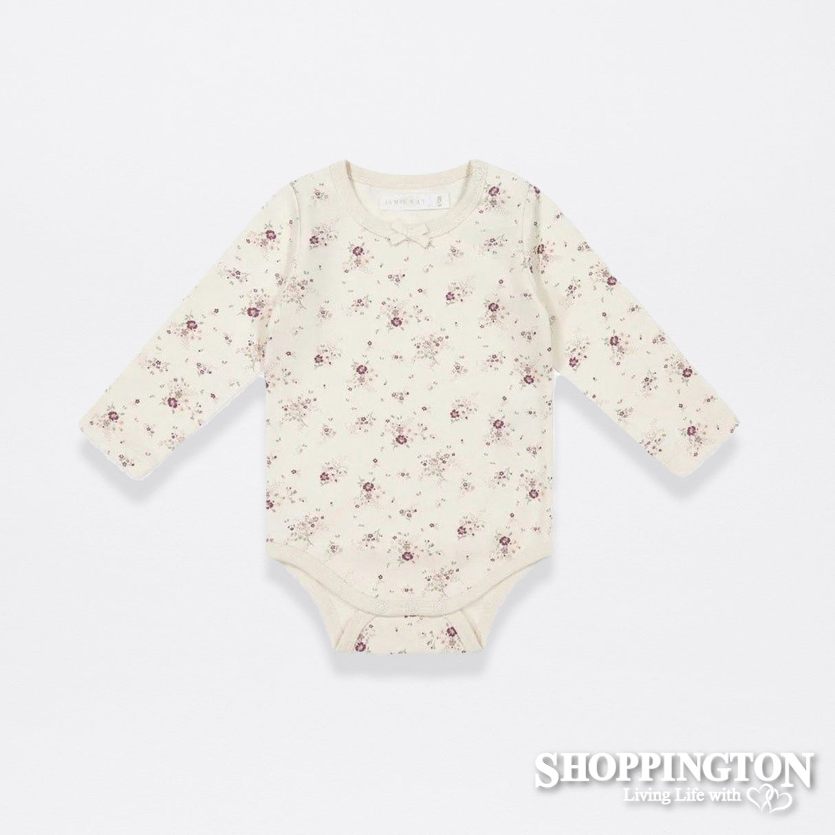 Jamie Kay Organic Cotton Long Sleeve Bodysuit - Sweet William Floral Natural