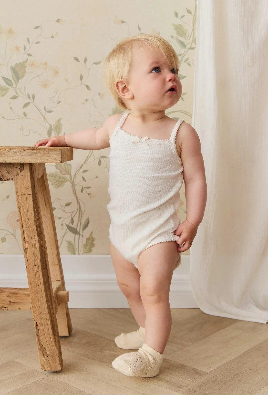 Jamie Kay - Organic Cotton Modal Singlet Bodysuit - Parchment