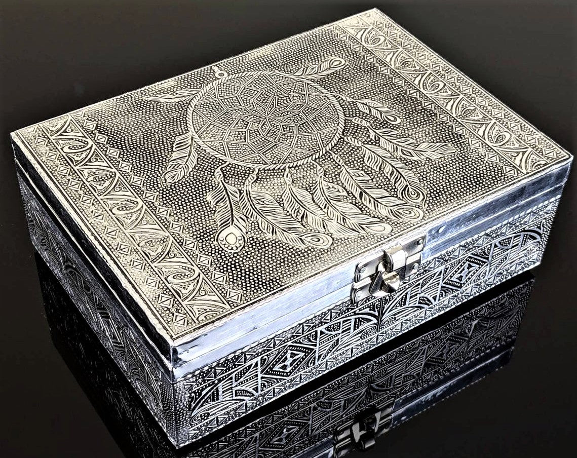 Silver Dream Catcher Trinket Box