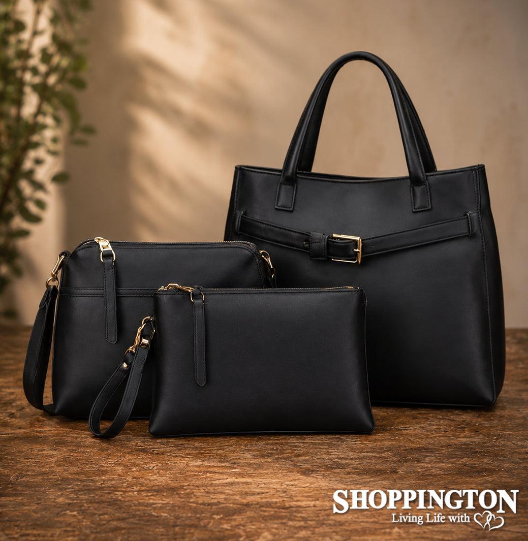 Kellye Black 3pc Handbag Set