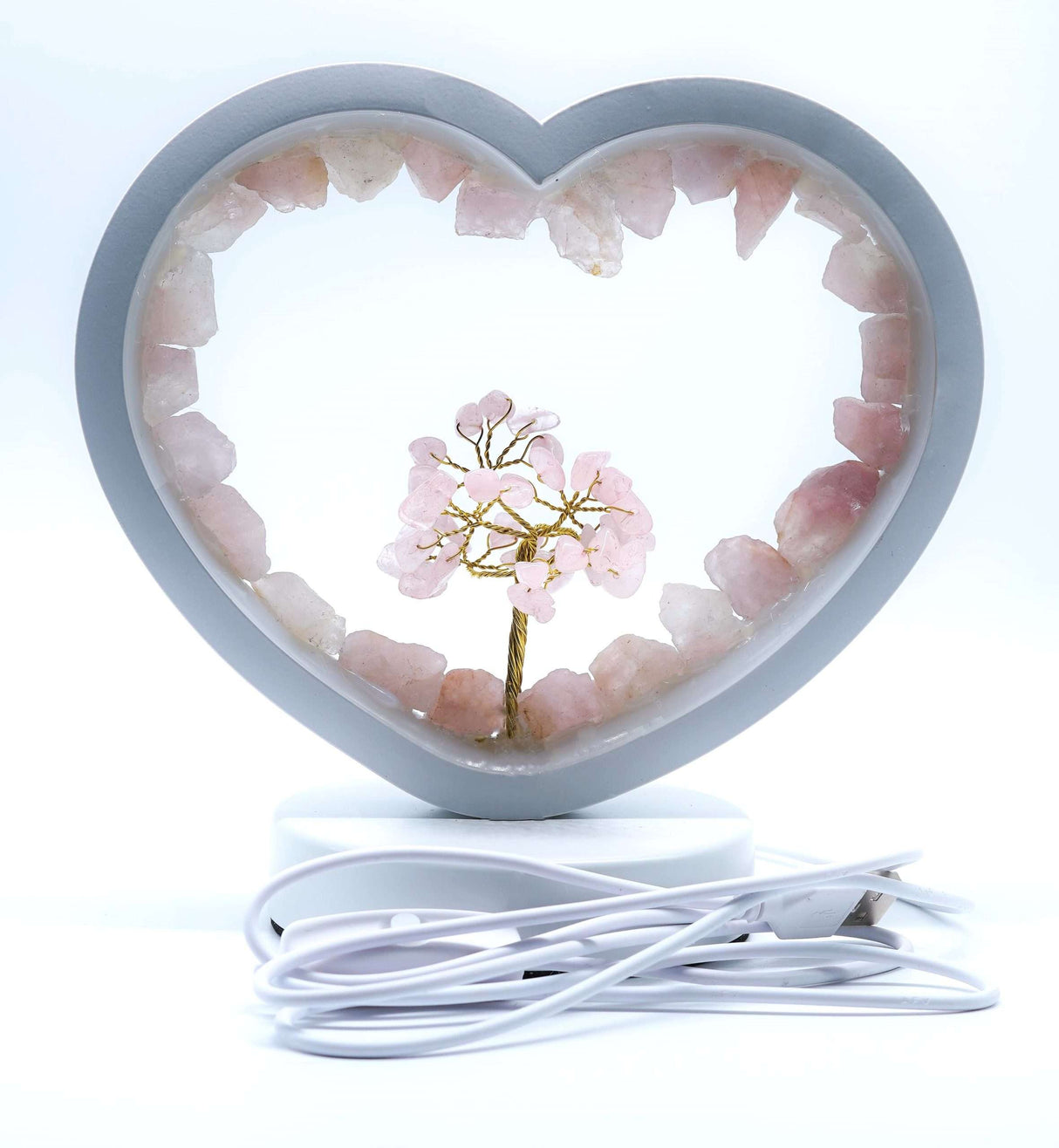 Gemstone Tree LED Lamp - Rose Quartz