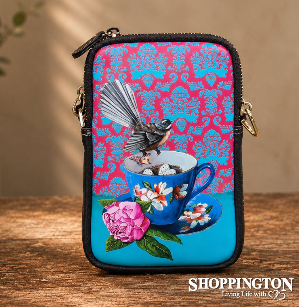 Leather NZ Print Shoulder/Cellphone Bag - Nurture - Angie Dennis