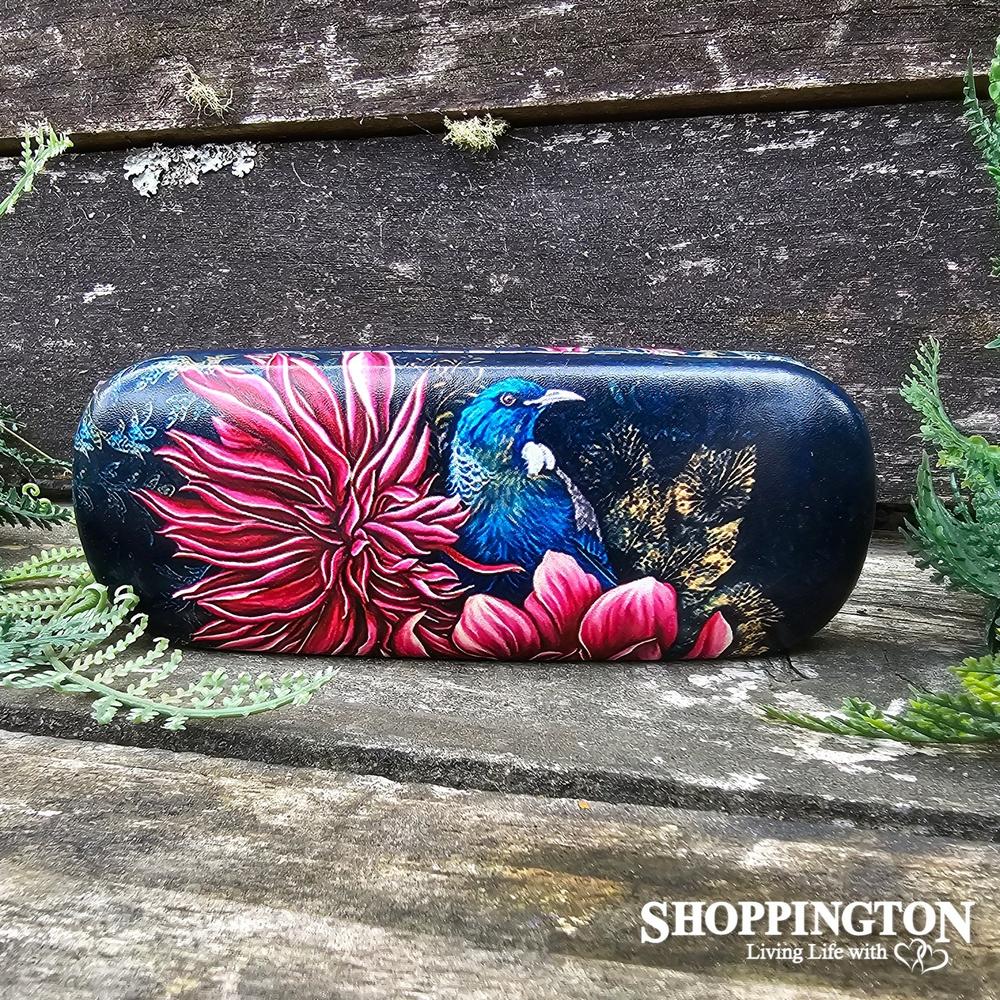 Leather NZ Print Sunglasses Case - Tui & Dahlia
