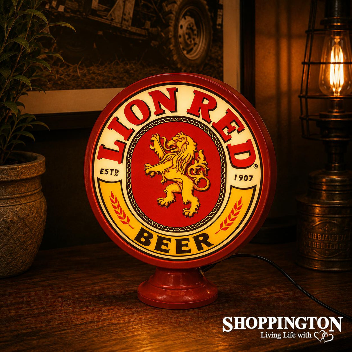 Lion Red Lamp