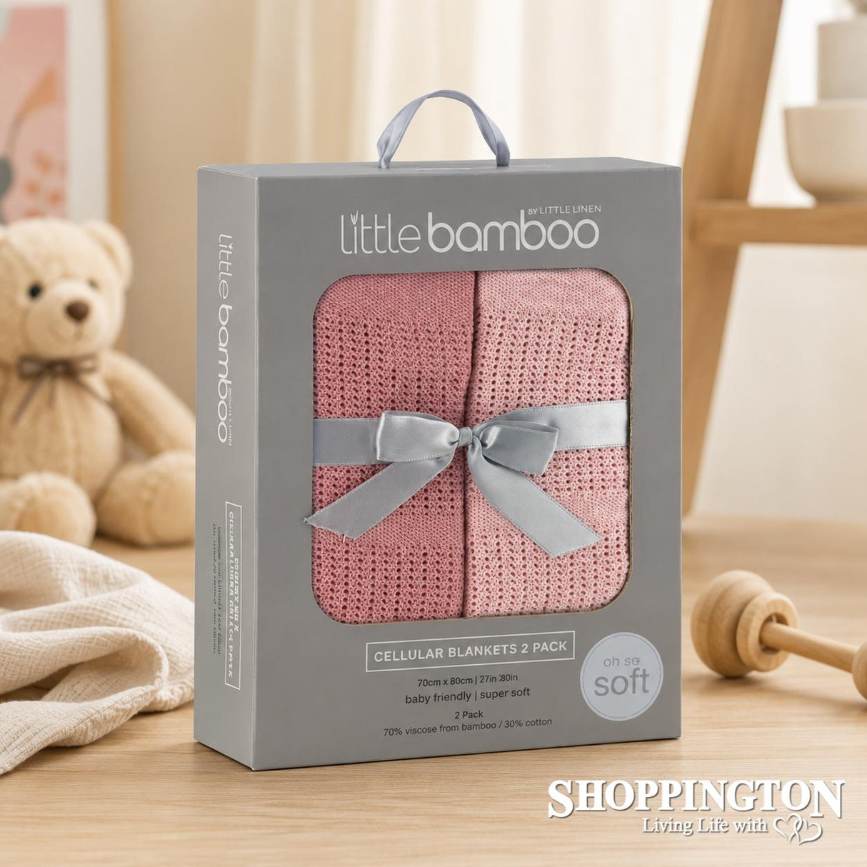 Little Bamboo Cellular Blankets - Dusty Rose