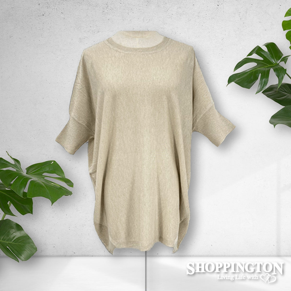 Loose Fit Sleeved Jumper - Cream