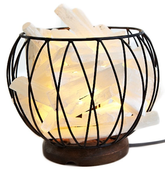 Selenite Cage Lamp