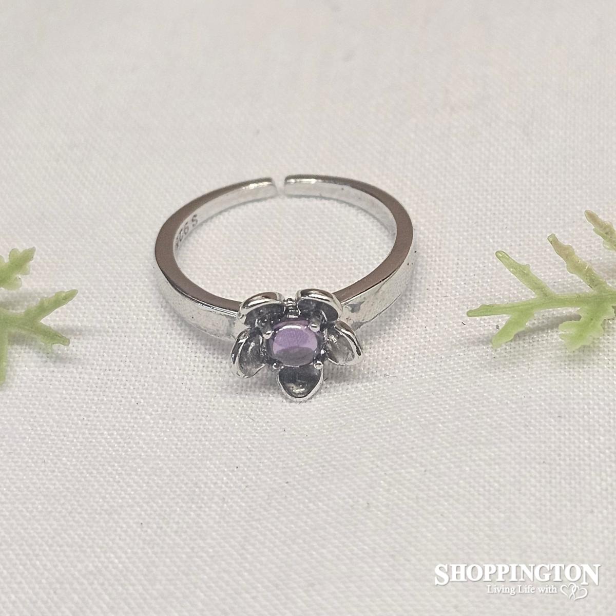 Manuka Flower & Amethyst Ring