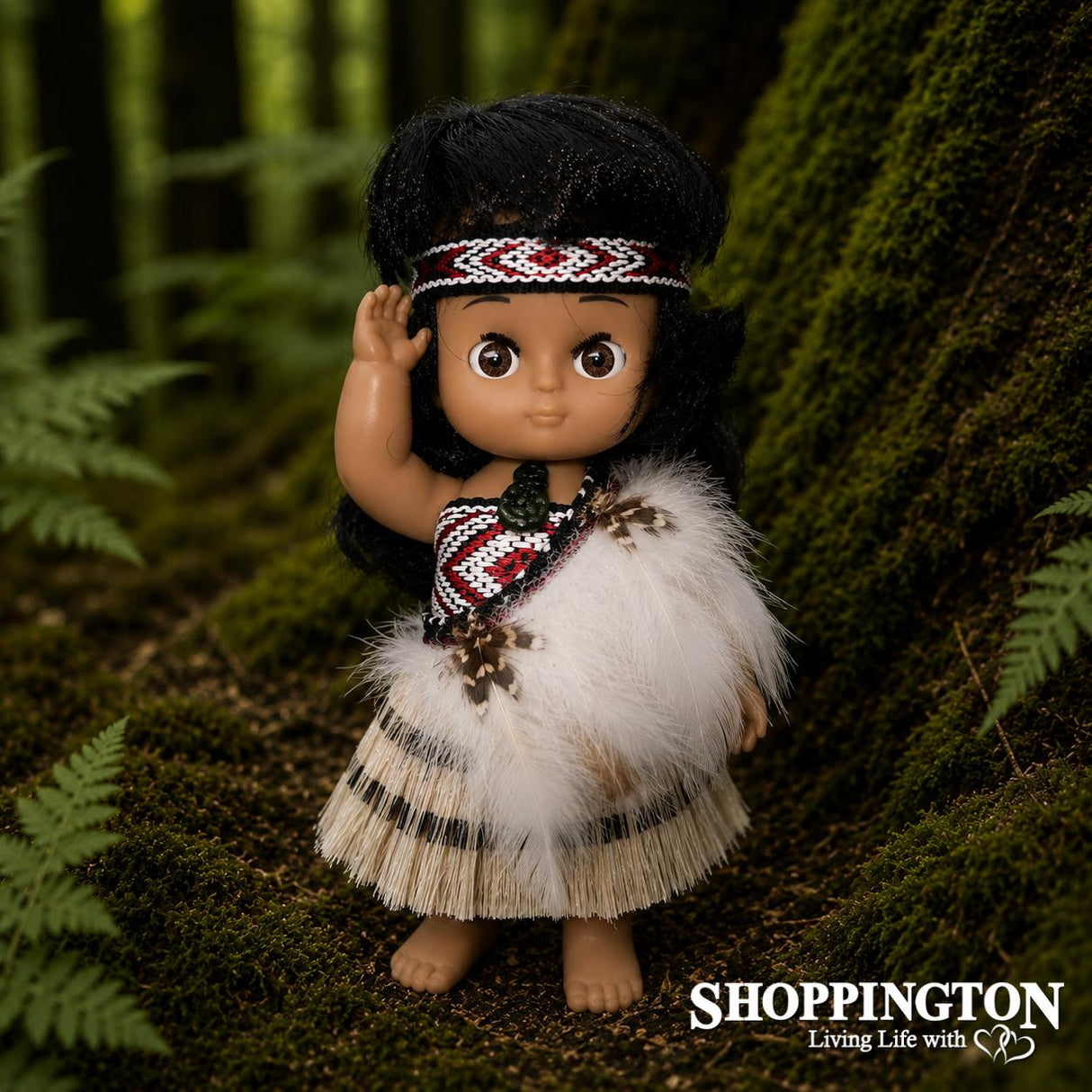 Maori Doll - Wahine & Pepe (White Cloak)