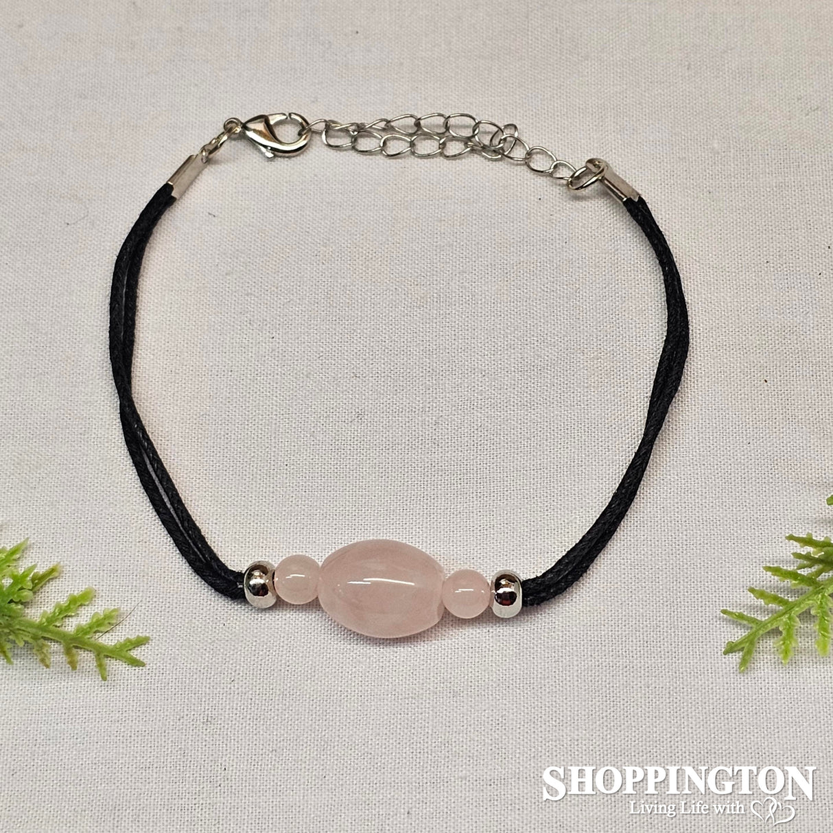 Gemstone Cord Bracelet - Rose Quartz
