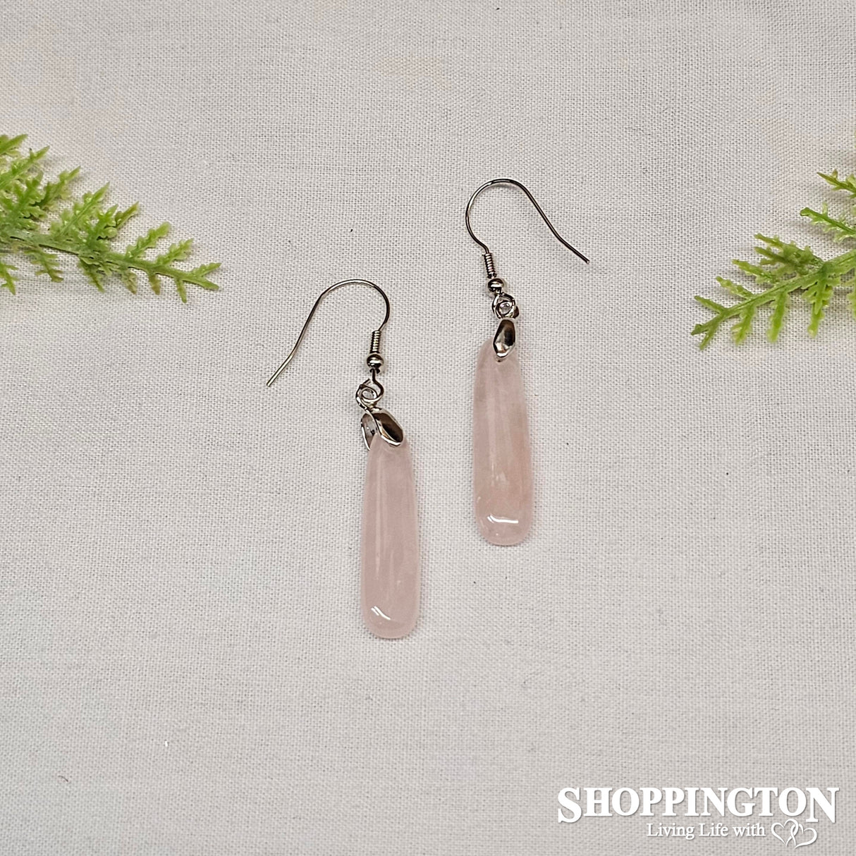 Rose Quartz Drop Gemstone Earrings