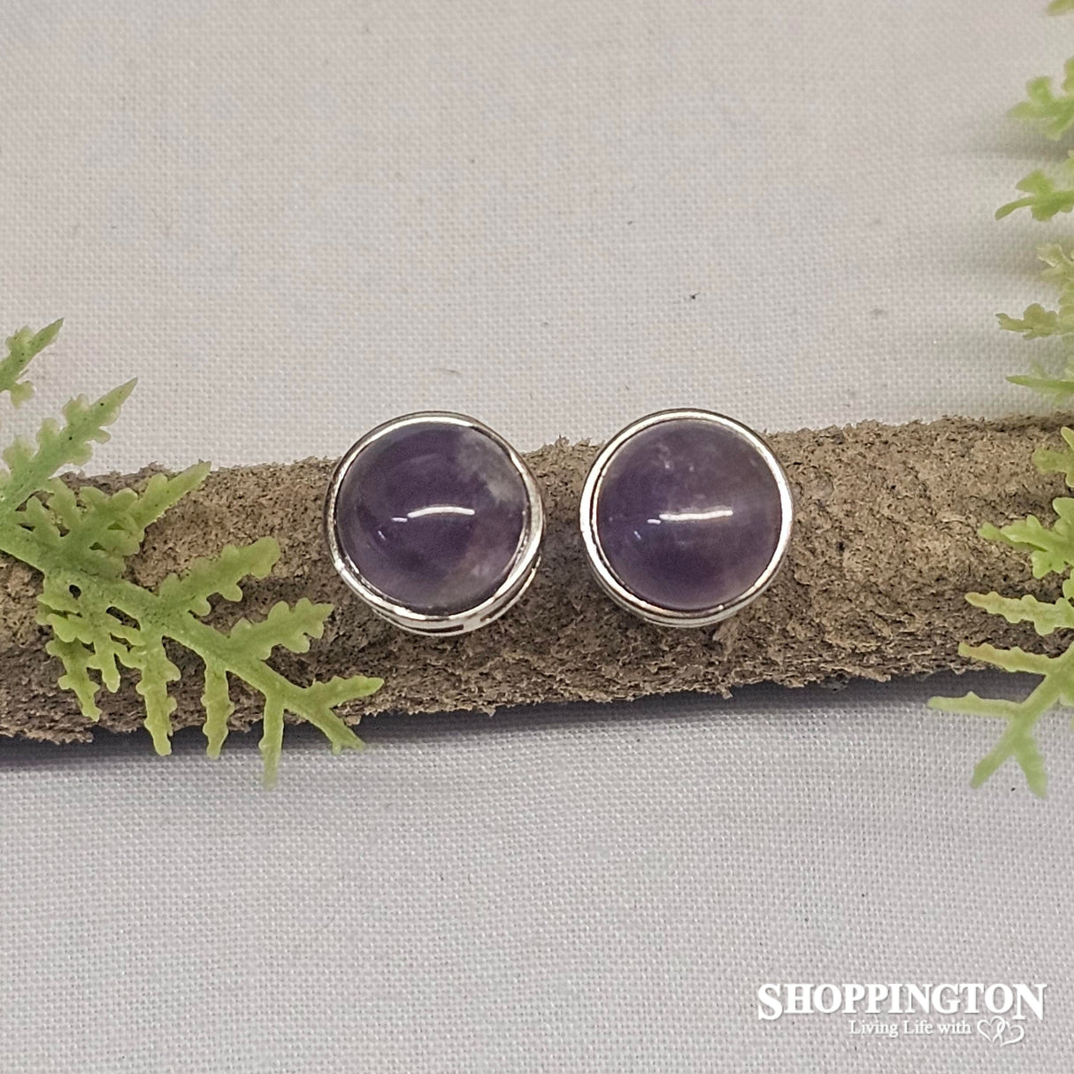 Amethyst Dome Stud 10mm