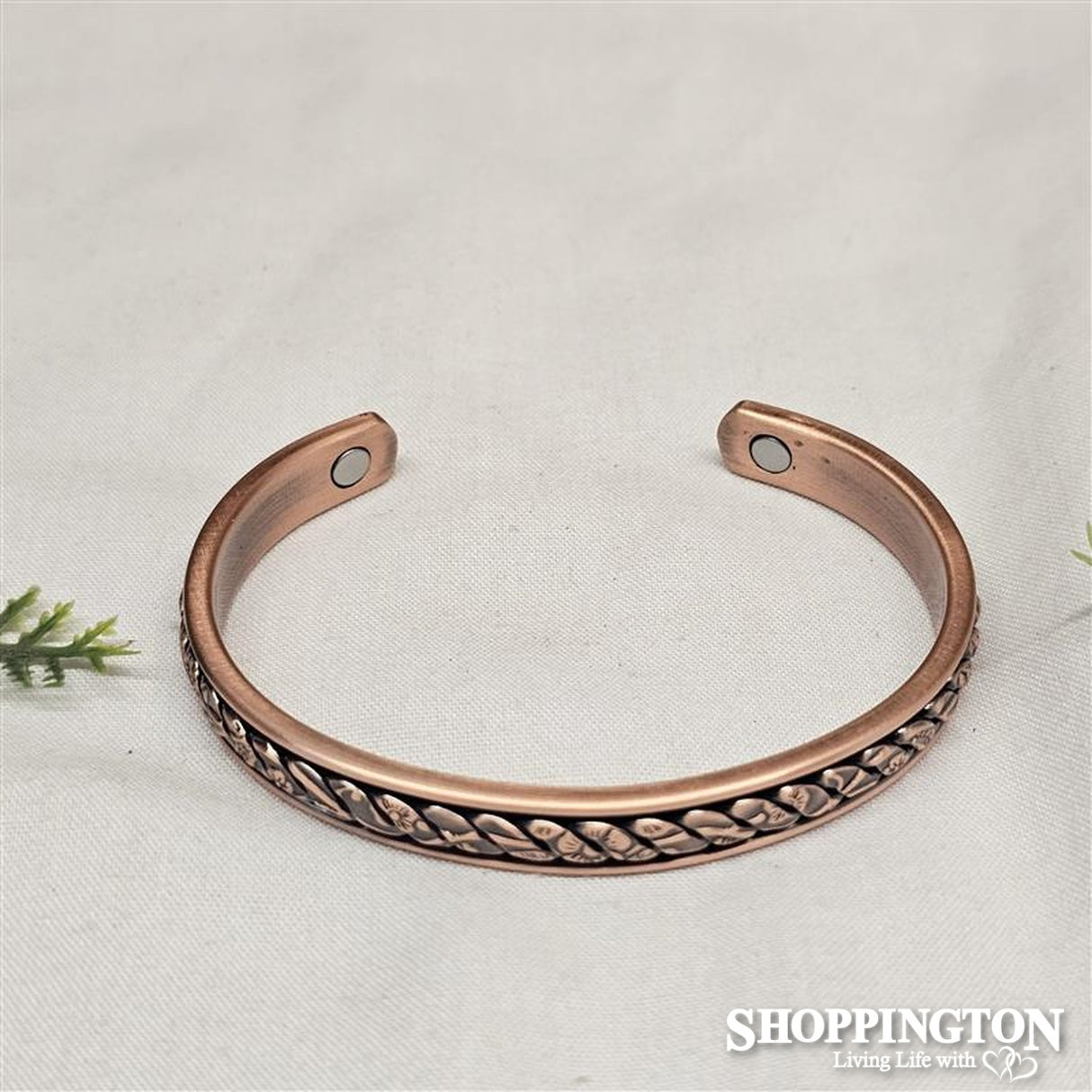 Copper Bracelet - Floral Stamp Twist